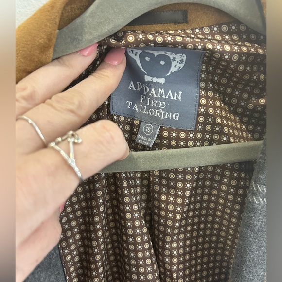 Appaman fine tailoring boys suit jacket gray plaid size 16 - Picture 2 of 2